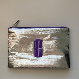 NWT Clinique Metallic Silver Cosmetics Case